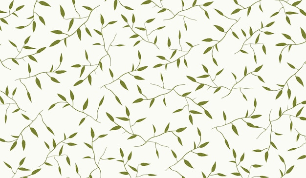 Branches and Leaves Patter Vector Background