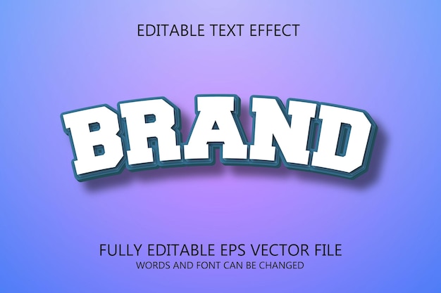 Brand 3d editable text style effect