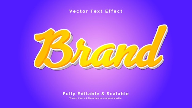 Brand 3d text effect vector