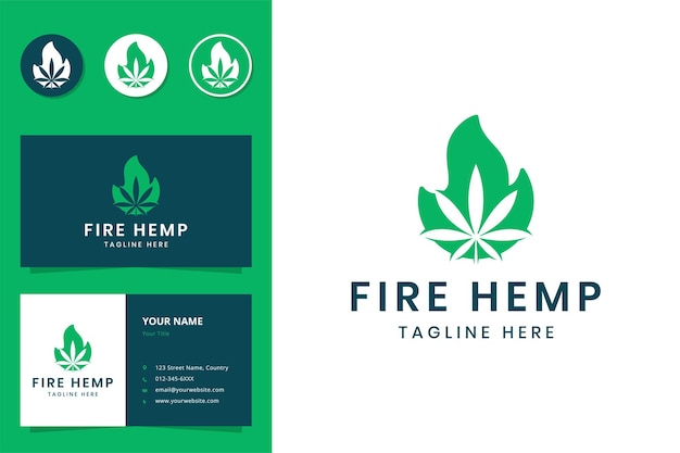 Brand cannabis negatief ruimtelogo-ontwerp