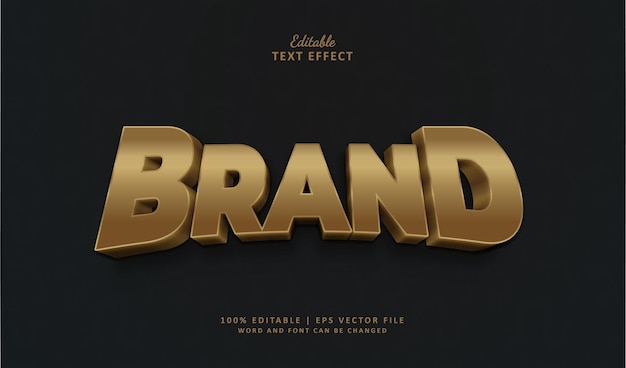 Vettore brand editable text effect style 3d luxury gold