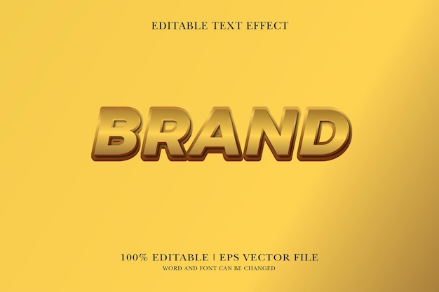 Brand Editable text Effect with 3d vector design