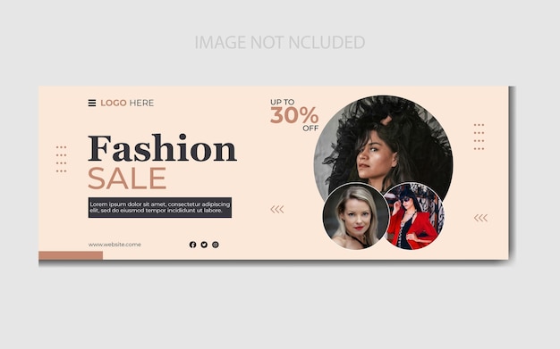Brand fashion sale Facebook cover design template