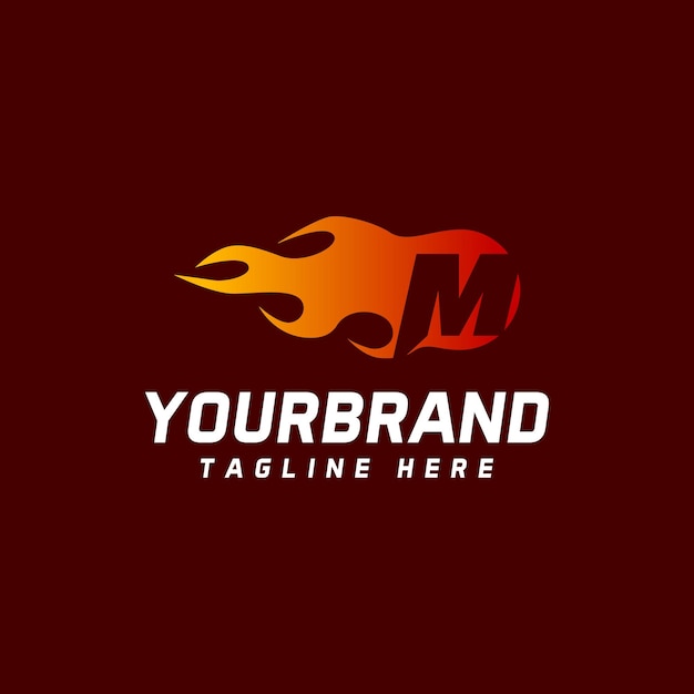 Brand gevormd logo logotype initiële logo vector sjabloon letter m pictogram