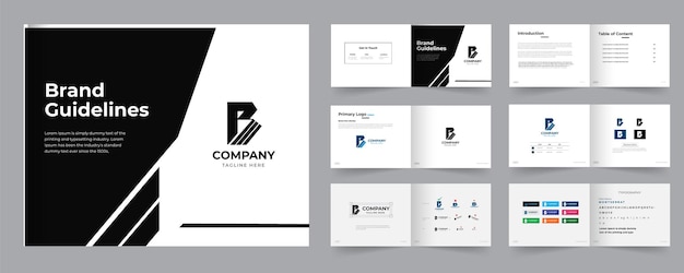 Brand guideline or brand identity guidelines layout