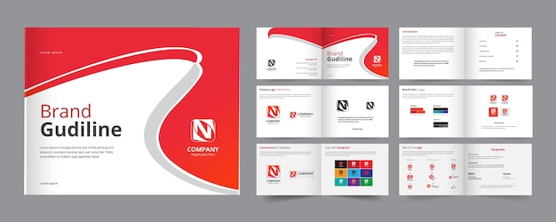 Vector brand guideline design template or landscape manual brand guideline layout design template