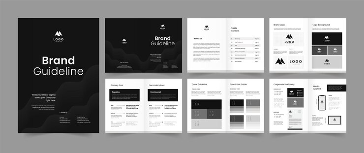 Vector brand guidelines and brand guide design