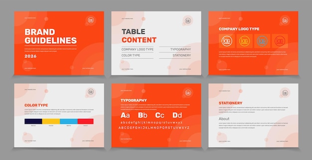 Vector brand guidelines identity template simple style and modern brand guidelines