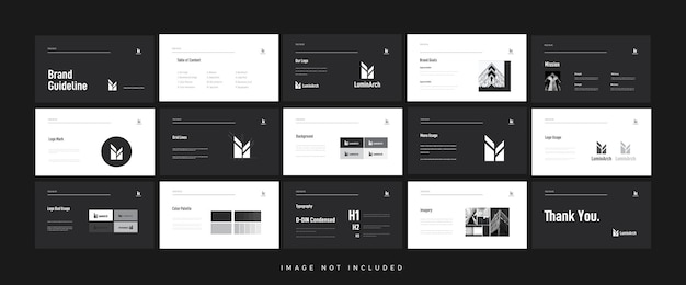 brand guidelines template design landscape brand identity design logotype presentation eps vector