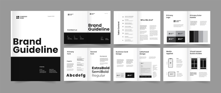 Vector brand guidelines template design