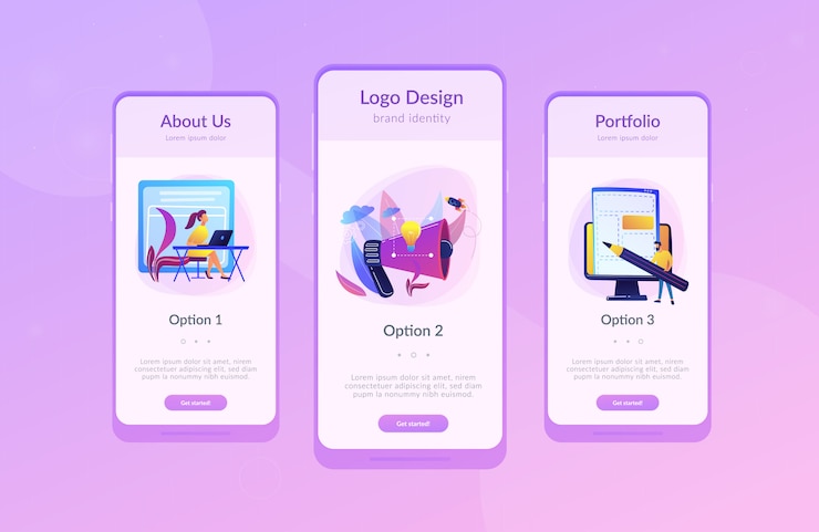 Vector brand identity app interface template