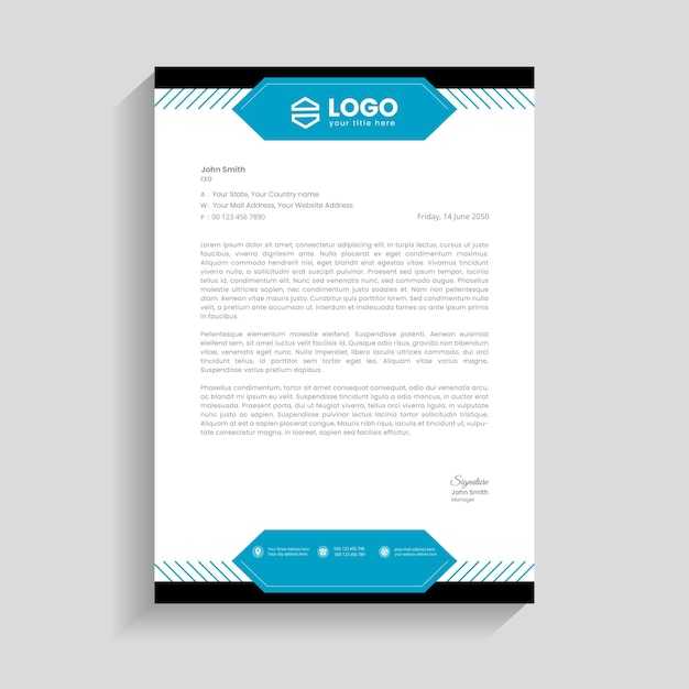 Brand identity company letterhead template