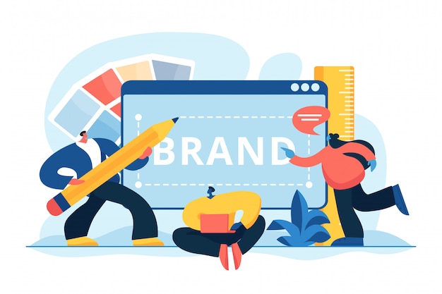 Vector brand identity concept vector illustration