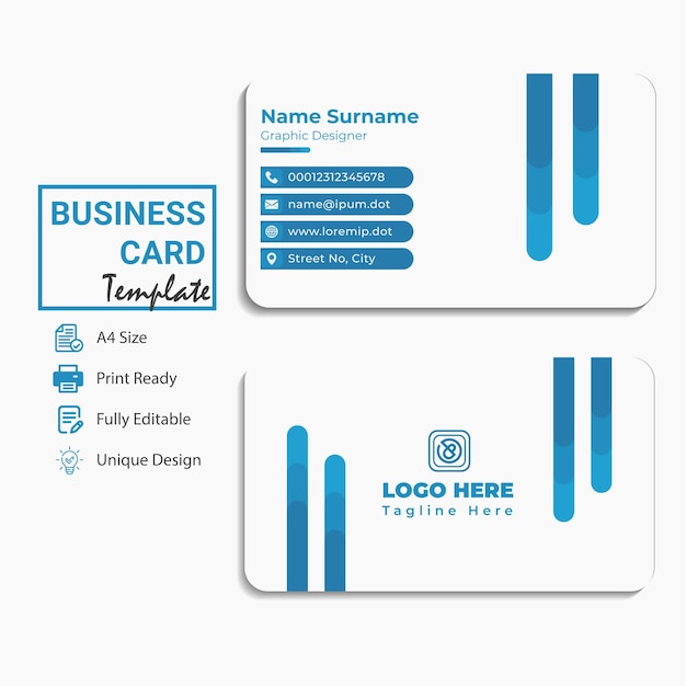 Вектор Дизайн фирменного стиля один. минималистичный дизайн визитной карточки или дизайн шаблона визитной карточки