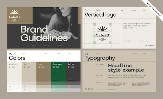 Vector brand identity guideline template to create visual identity of cafe coffee shop or restaurant