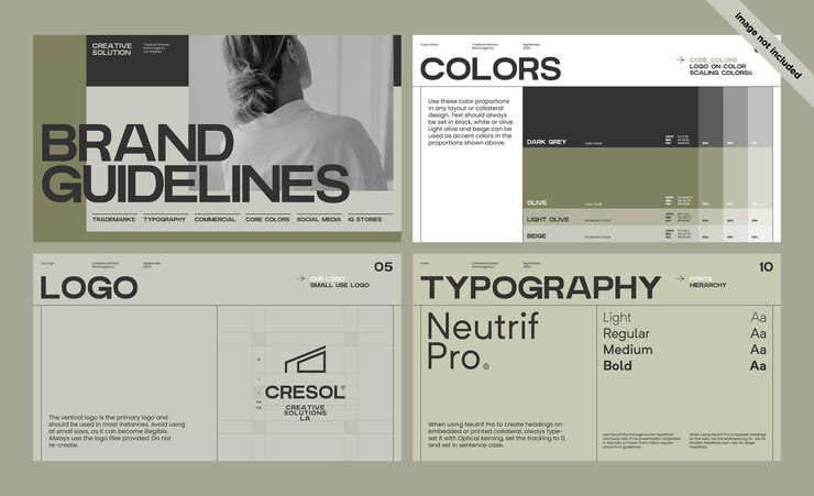 Vector brand identity guideline template to create visual identity of your company