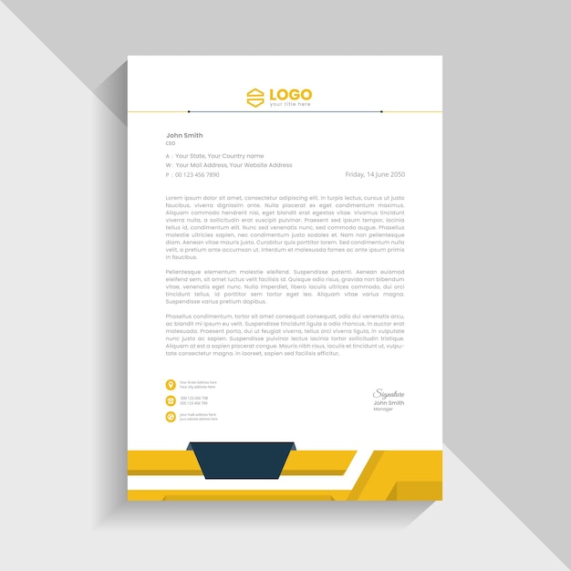 Brand identity letterhead template