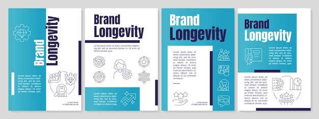 Vector brand levensduur blauwe brochure sjabloon