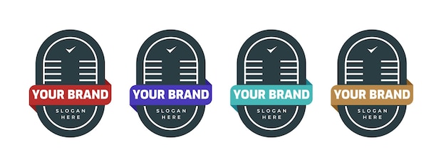 Vector brand logo badge template for company business logo design with slogan space vector illustration