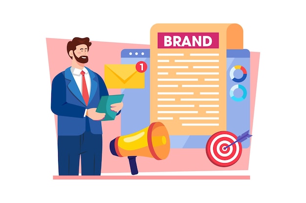 Brand manager developing brand identity and messaging