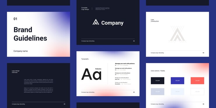 Vector brand manual template design