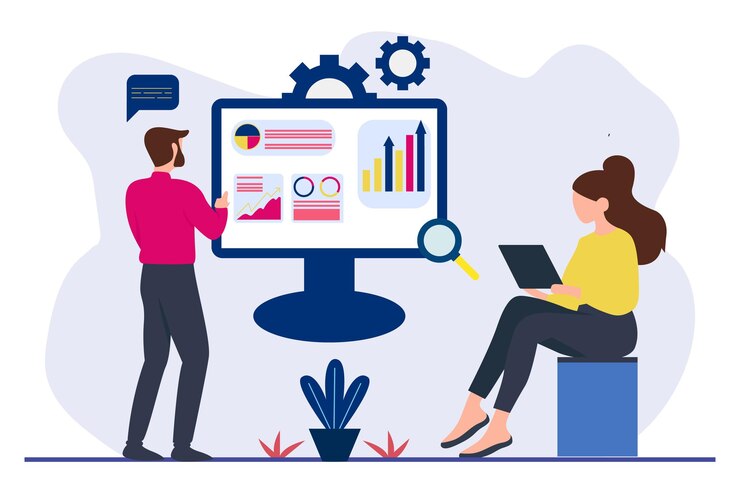 Vector brand monitoring concept vector illustration