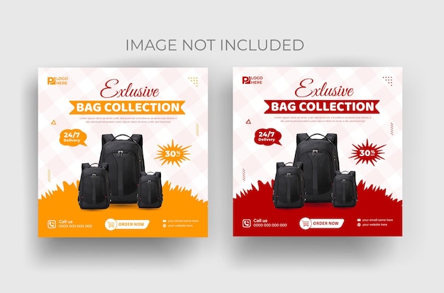 Brand new exclusive bag collection  sale social media post banner template