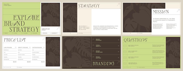 Vector brand proposal templates to create presentation of your company