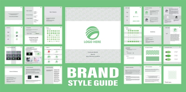 Vector brand style guide guideline book kit branding multipage