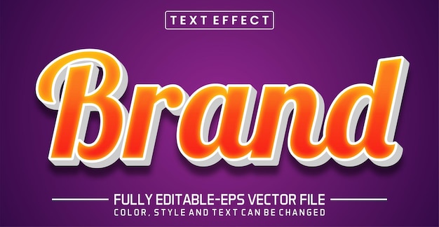 Vector brand text editable style effect