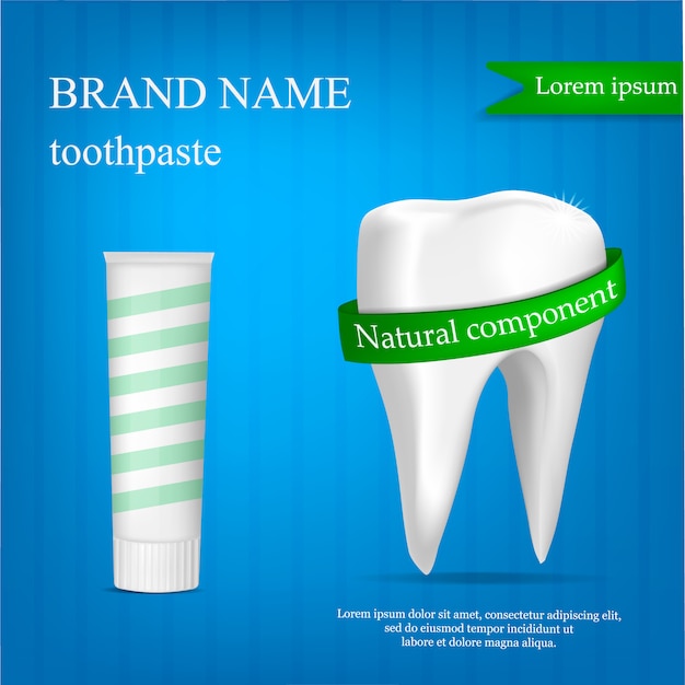 Vector brand toothpaste concept , realistic style