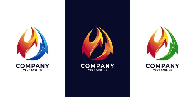 Brand vlam en energie logo