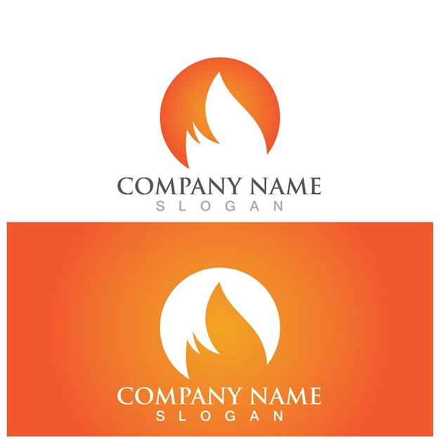 Brand vlam logo en vector sjabloon