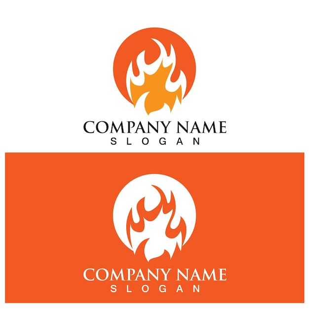 Brand vlam logo en vector sjabloon