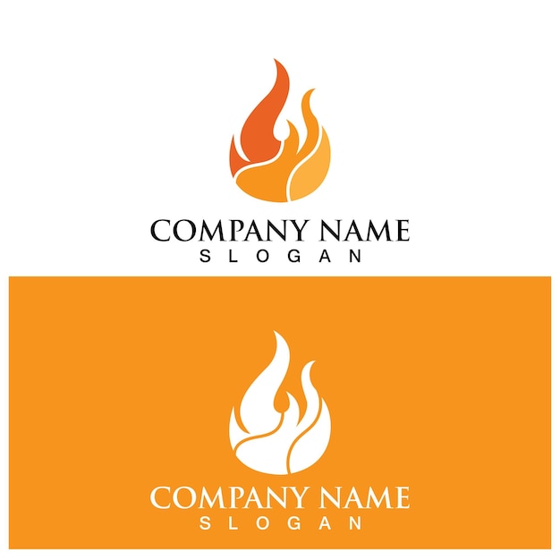 Brand vlam logo en vector sjabloon