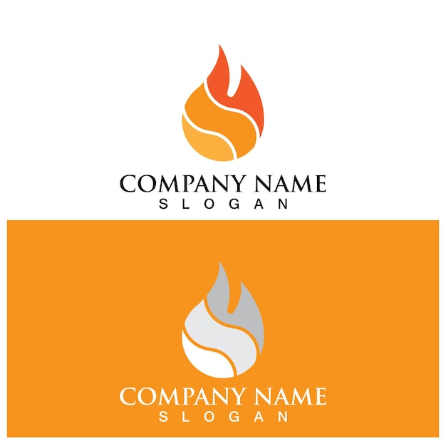 Brand vlam logo en vector sjabloon