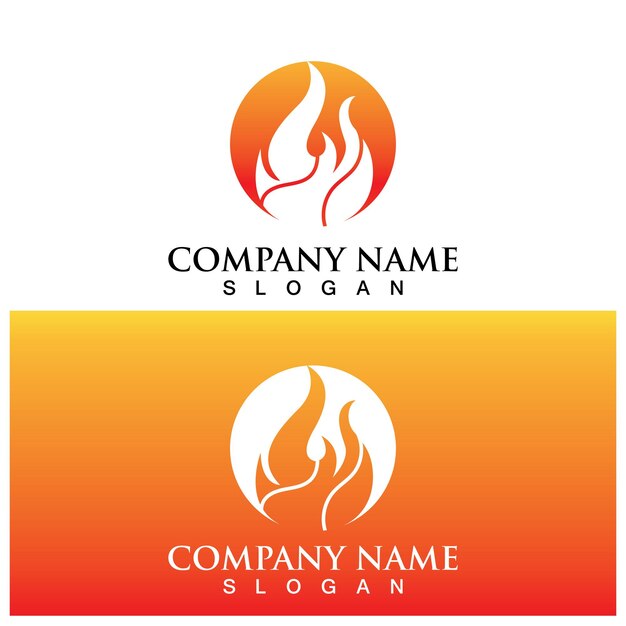 Brand vlam logo en vector sjabloon