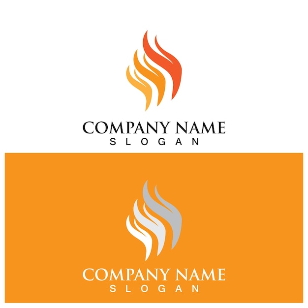 Brand vlam logo en vector sjabloon