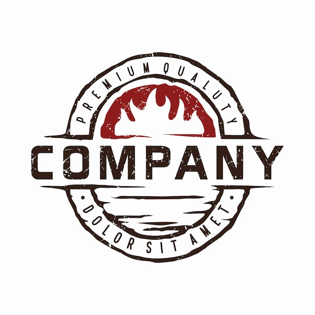 Brand vlam logo rustieke ontwerpsjabloon inspiratie voor barbecue