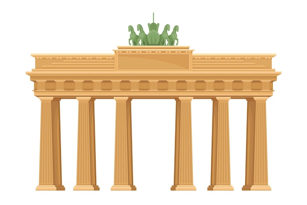 brandenburg gate as monument in berlin vector illustration
