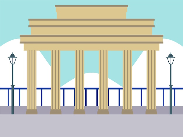 brandenburg gate concept illustration stylish and beautiful