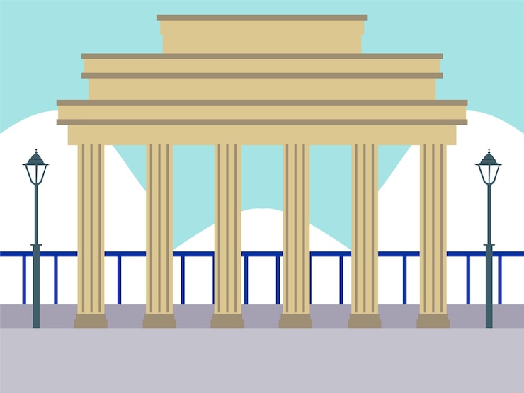 Vector brandenburg gate concept illustration stylish and beautiful