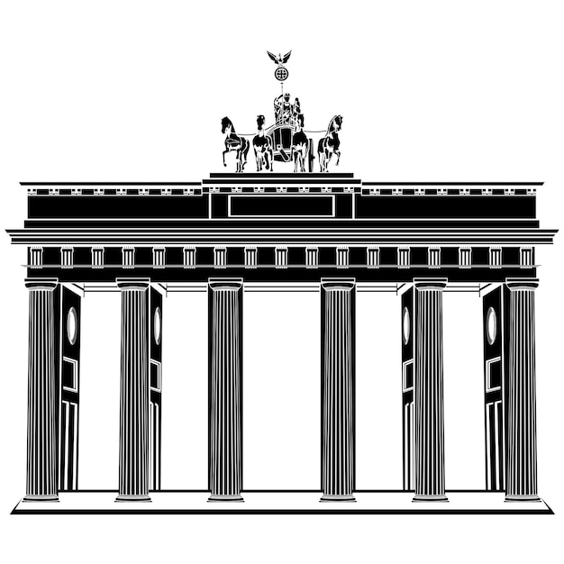 Brandenburg Gate isolated on white