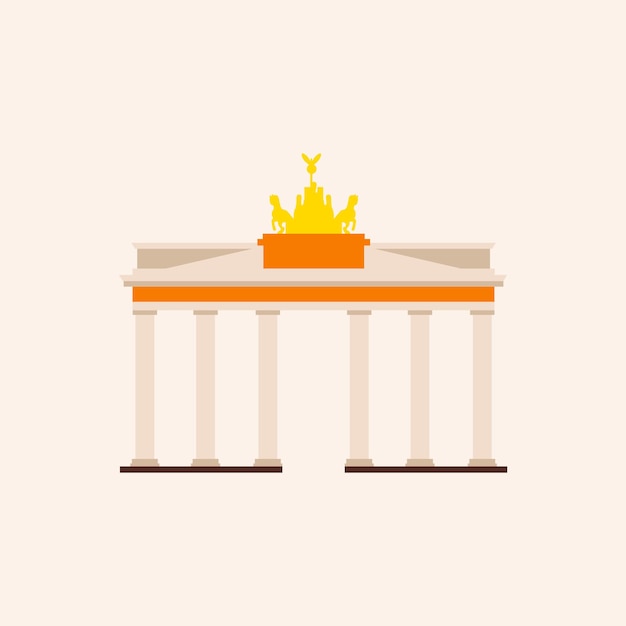 Brandenburger tor vlakke stijl illustratie