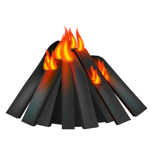 Vector brandend vuur icoon realistische illustratie van brandend vuur vector icoon voor webontwerp