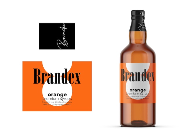 brandex orange syrup premium packaging design