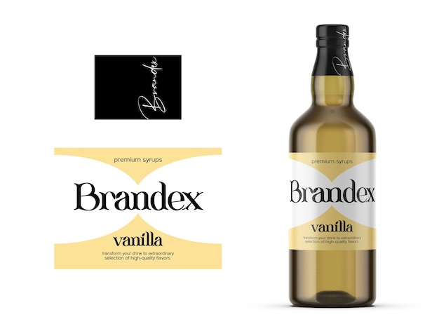 brandex vanilla syrup premium packaging design