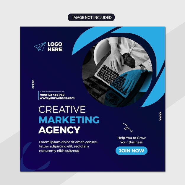 Branding agency corporate social media post banner premium template