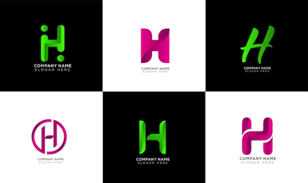 Branding identiteit eerste letter h logo collectie