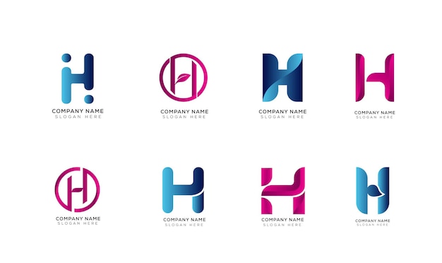 Branding identiteit eerste letter h logo collectie